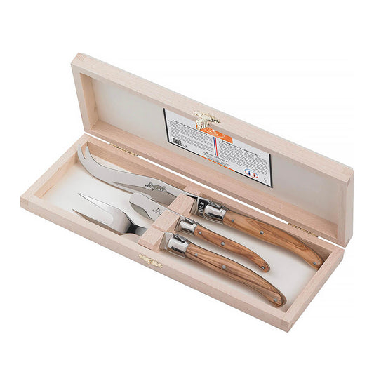 Laguiole Jean Dubost Elysee Cheese Knives Closed Box (Set of 3)(Cleaver, Spreader, Cheese Knife)