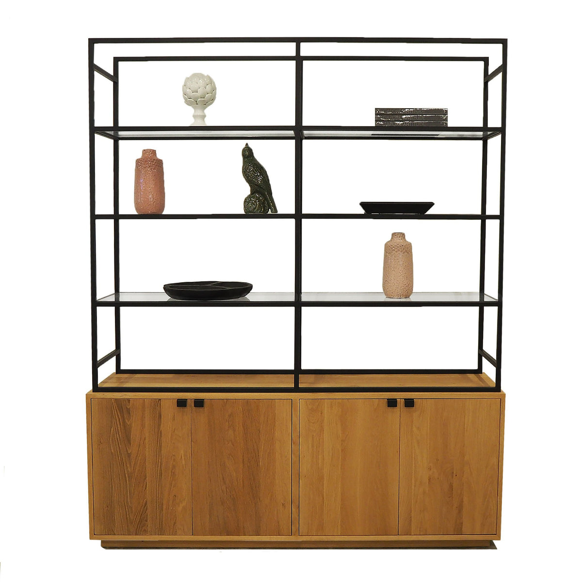 PR-Living Montecristo Display Cabinet in solid oak, metal and glass