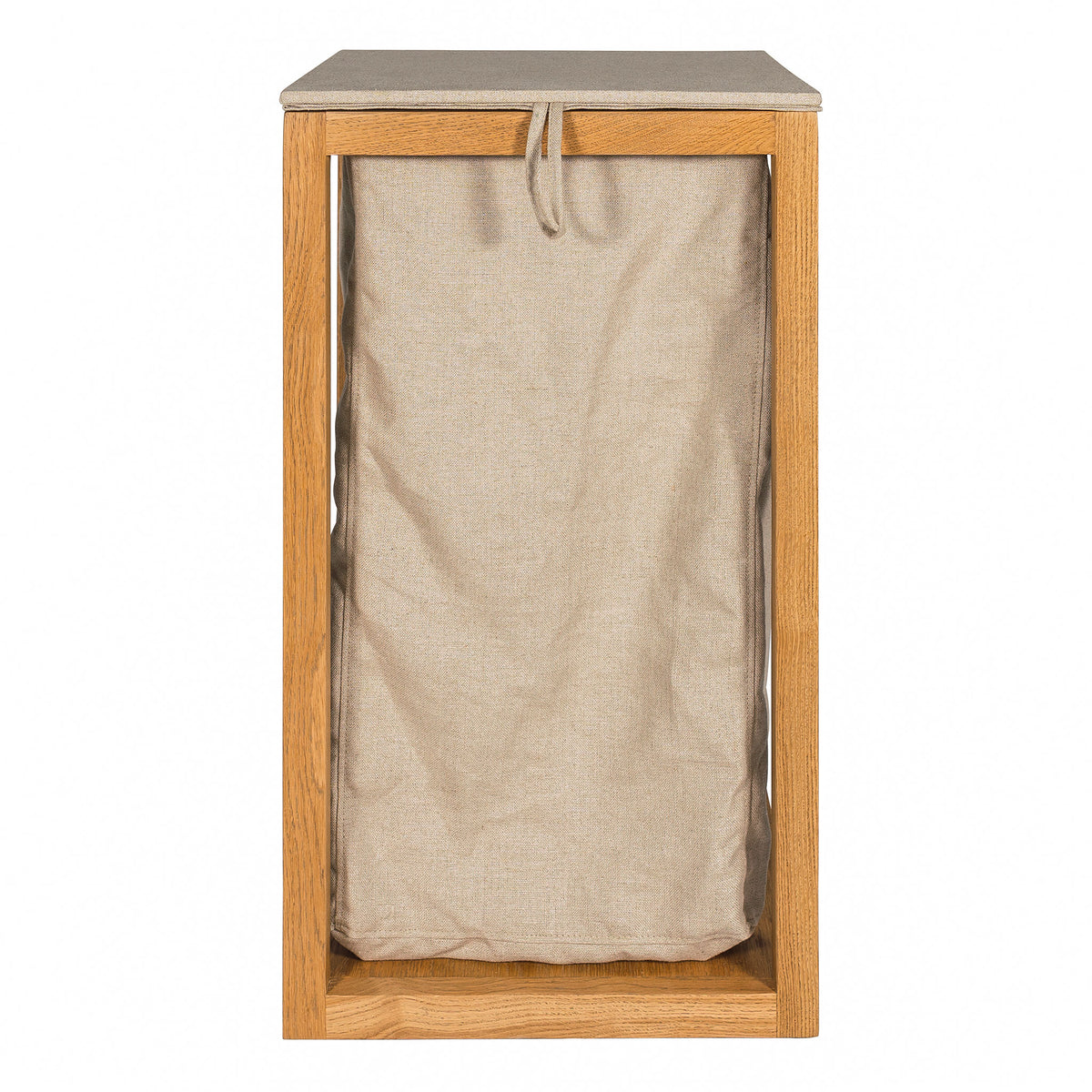 Monti Laundry Basket in weathered oak with linen bag