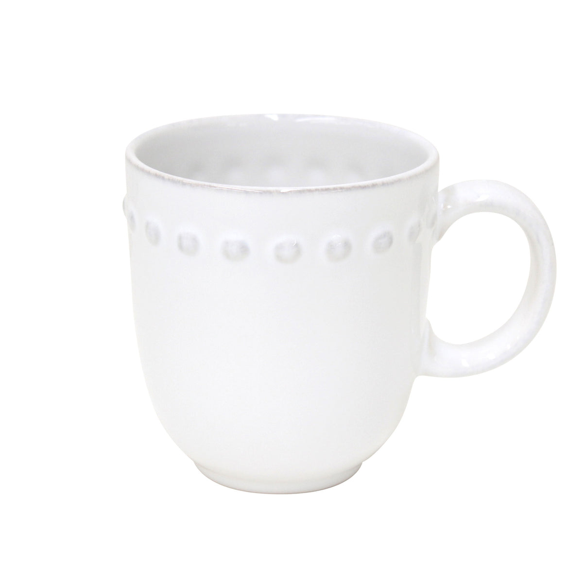 Costa Nova Pearl coffee mug 370ml in white stoneware with beaded rim