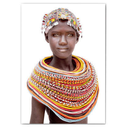 Tapestry Samburu Girl – framed Belgian woven tapestry portrait, view 2
