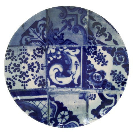 Costa Nova Lisboa salad plate 21cm in blue and white tile stoneware