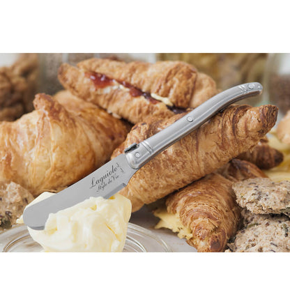 Laguiole Jean Dubost spreader set of 4 in open wood box – view 2