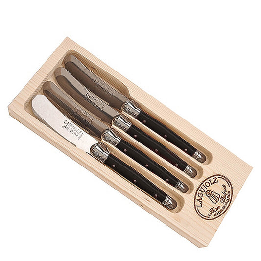 Laguiole Jean Dubost spreader set of 4 in open wood box