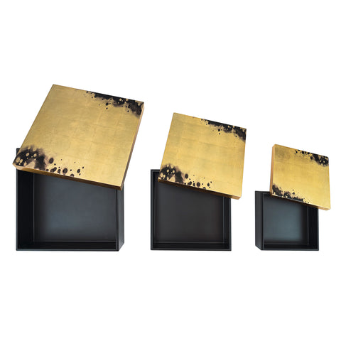 Black Gold Stains Lacquer Box