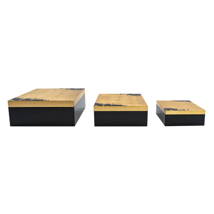 Black Gold Stains Lacquer Box