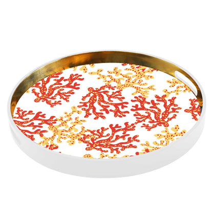 Round Gold Coral Lacquer Tray (Set of 3) – lacquer trays, view 2