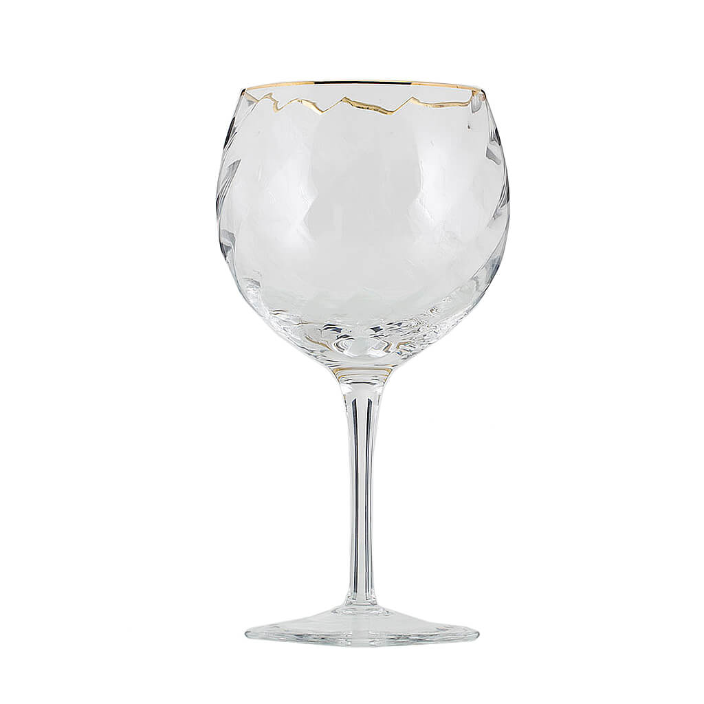 Flamant Seppo wine glass in mouthblown glass with golden rim