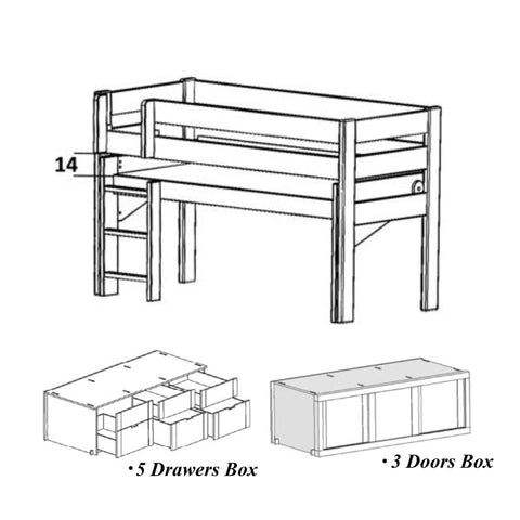 Dominique Single Bed with Pull Out Drawer