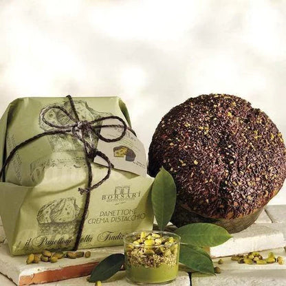 Borsari Pistachio Panettone 1kg, packaging detail