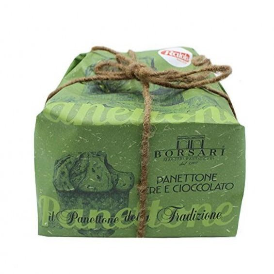 Borsari Rustico Pear and Chocolate Panettone 1kg, Italian Christmas cake