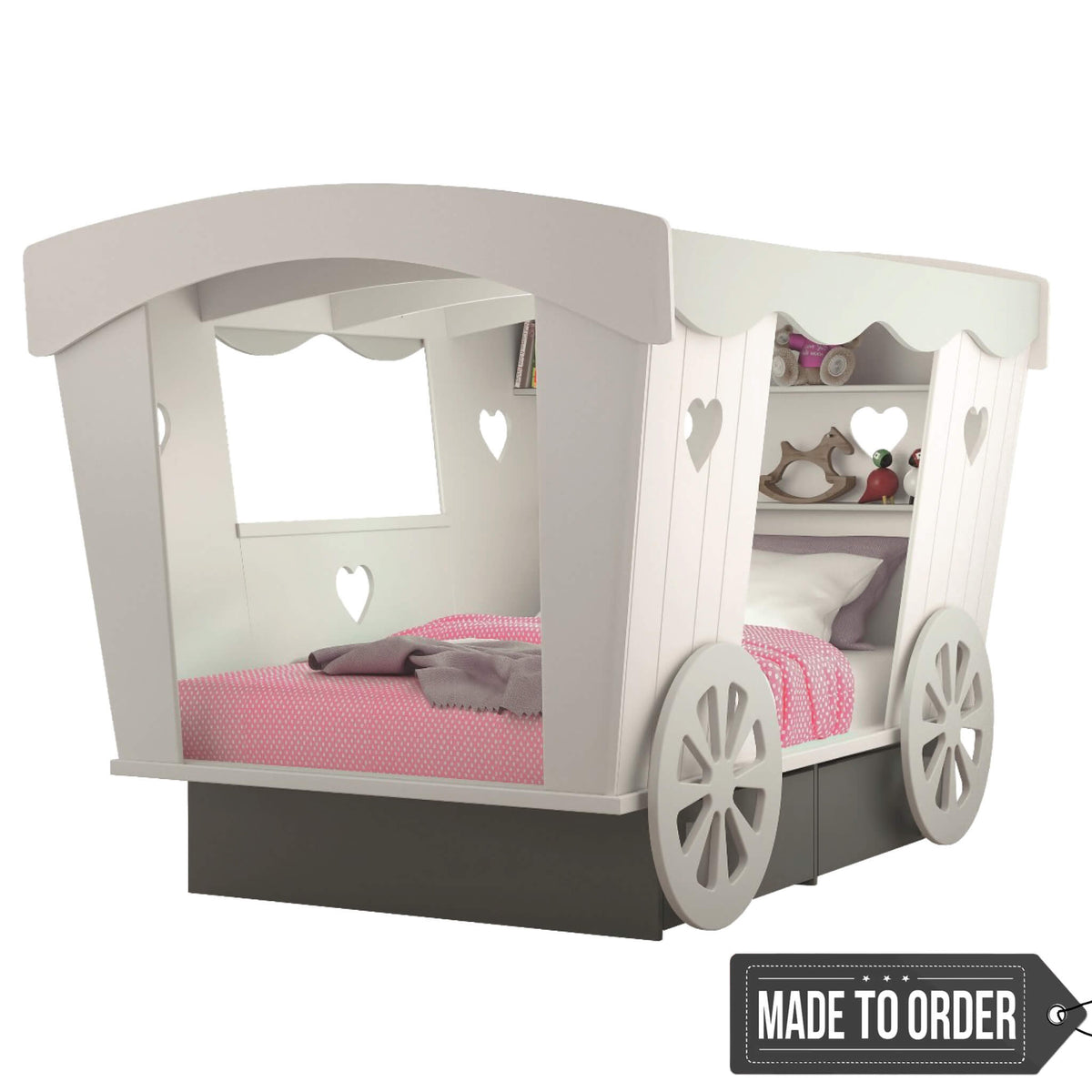 Mathy By Bols Roulette Carriage Bed in lacquered MDF