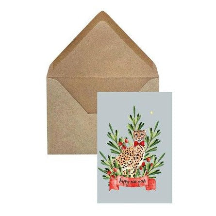 Greeting Card Cheetah Berry Christmas