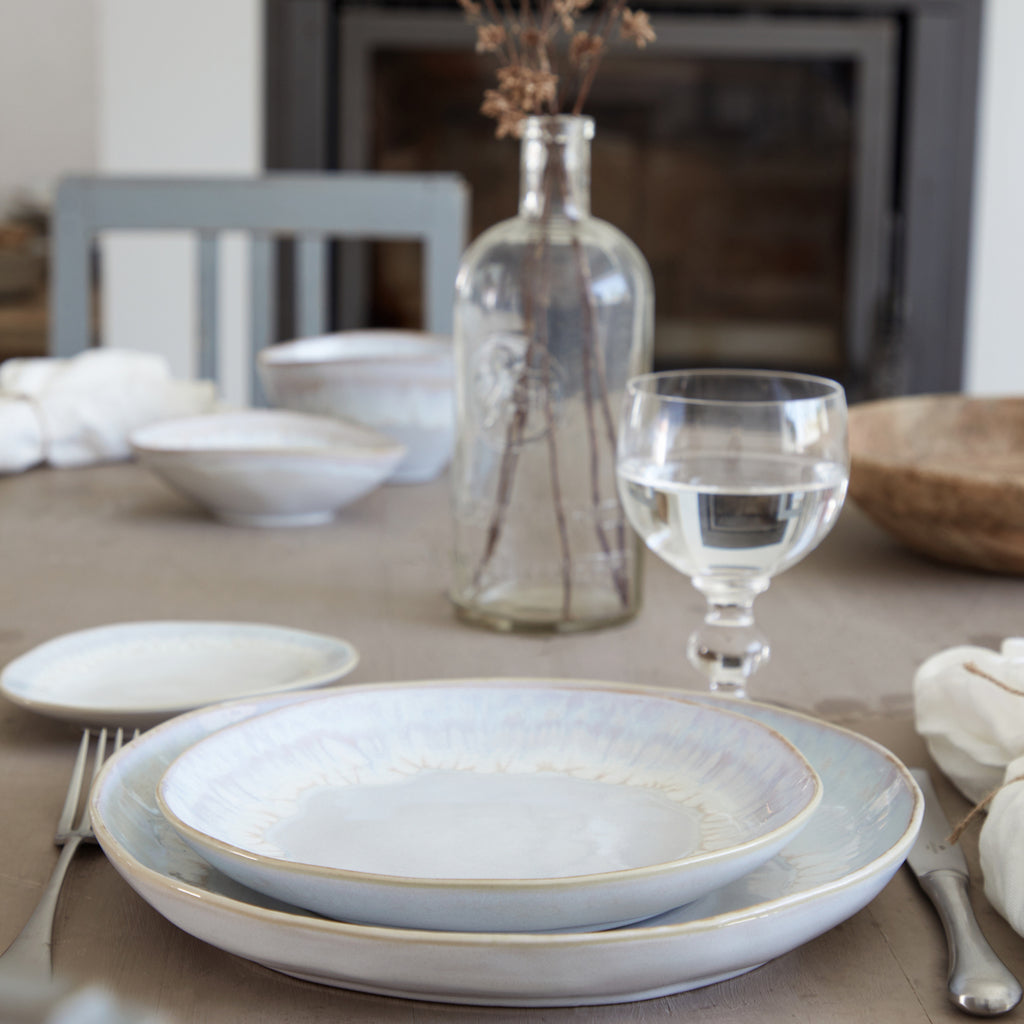 Costa Nova Brisa Salad Plate 22cm, blue and white glaze detail