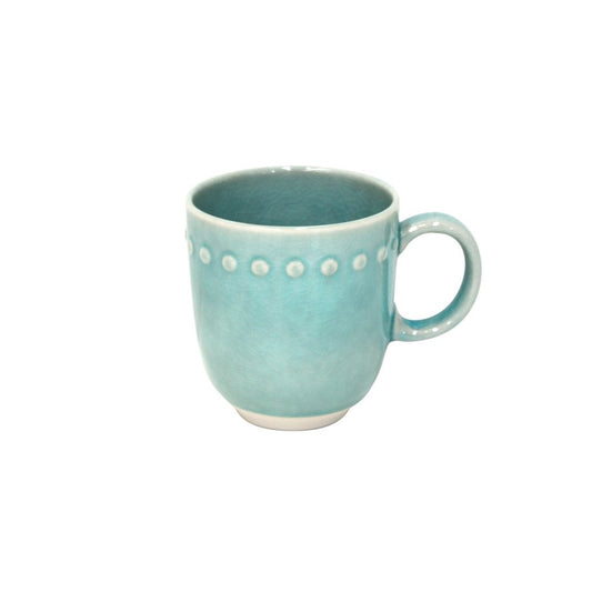 Costa Nova Pearl coffee mug 370ml in white stoneware with beaded rim, view 2