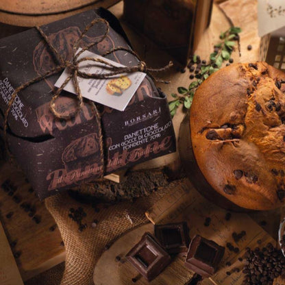 Borsari Rustico Dark Chocolate Drops Panettone 1kg, gift wrapped
