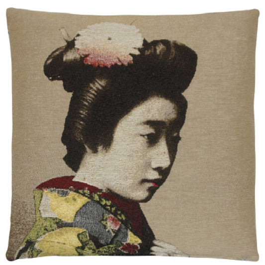Geisha Woman Cushion Cover