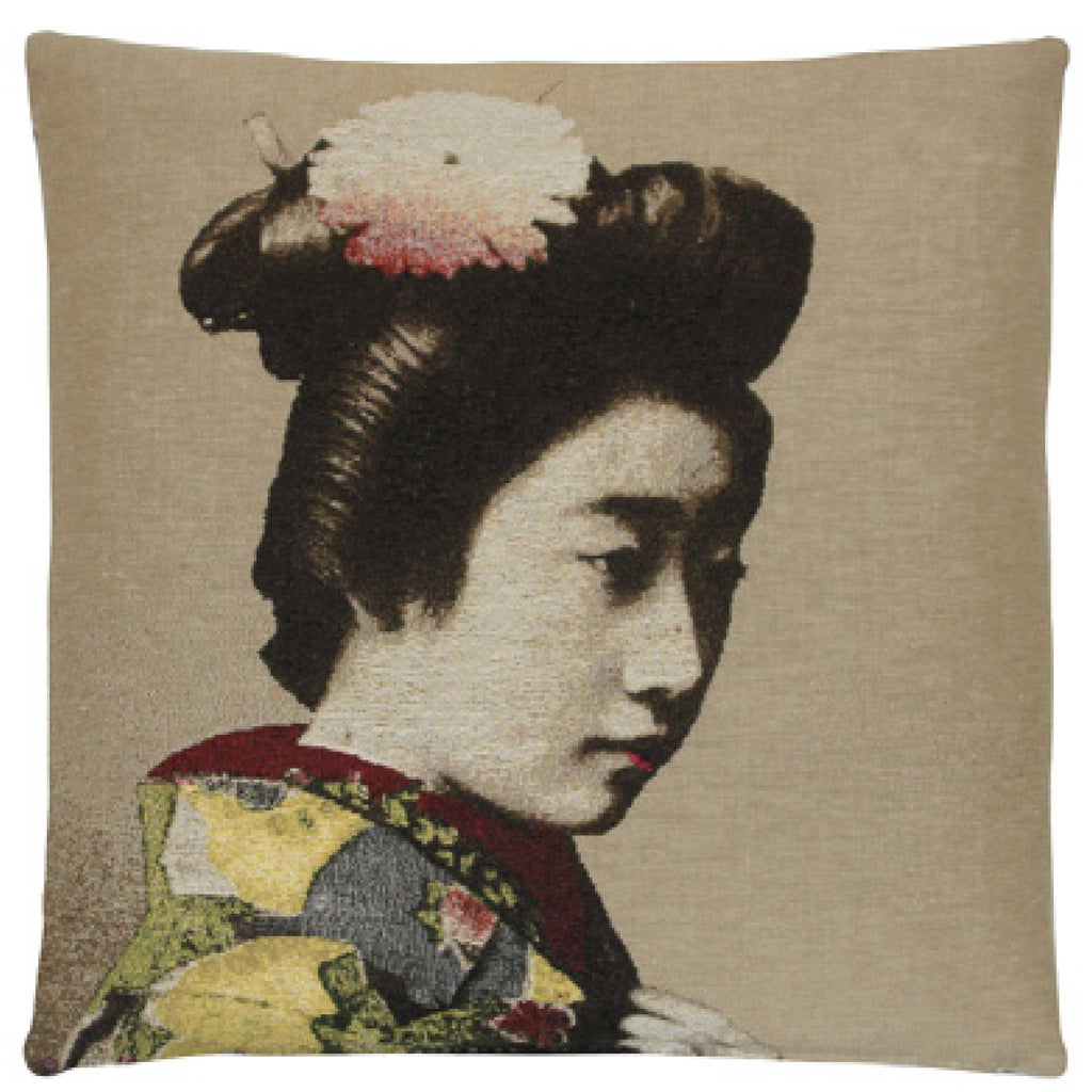Geisha Woman Cushion Cover