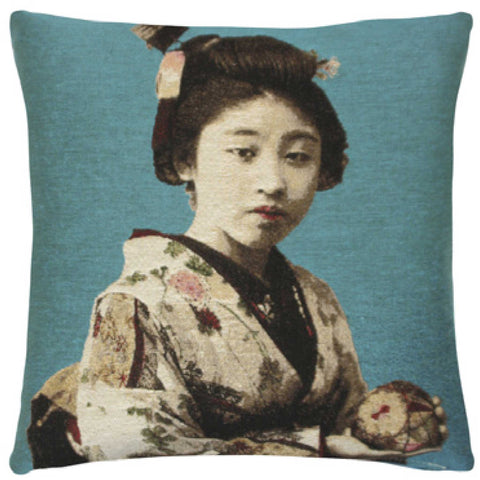 Geisha Woman Cushion Cover
