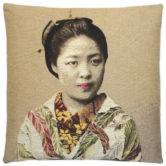 Geisha Woman Cushion Cover