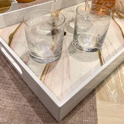 Gold Flower Lacquer Tray (Set of 3)
