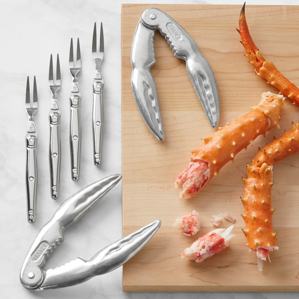 Laguiole Jean Dubost Seafood Utensils Open Box (2 Crab Cracker, 4 Cocktail Forks) (Set of 6)