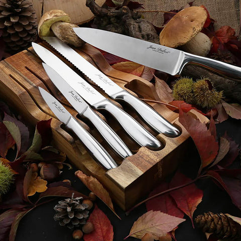 Jean Dubost Acacia Kitchen Knive Set