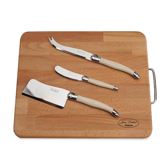Laguiole Jean Dubost Cheese Board with Drawer & Knives (Set of 3)