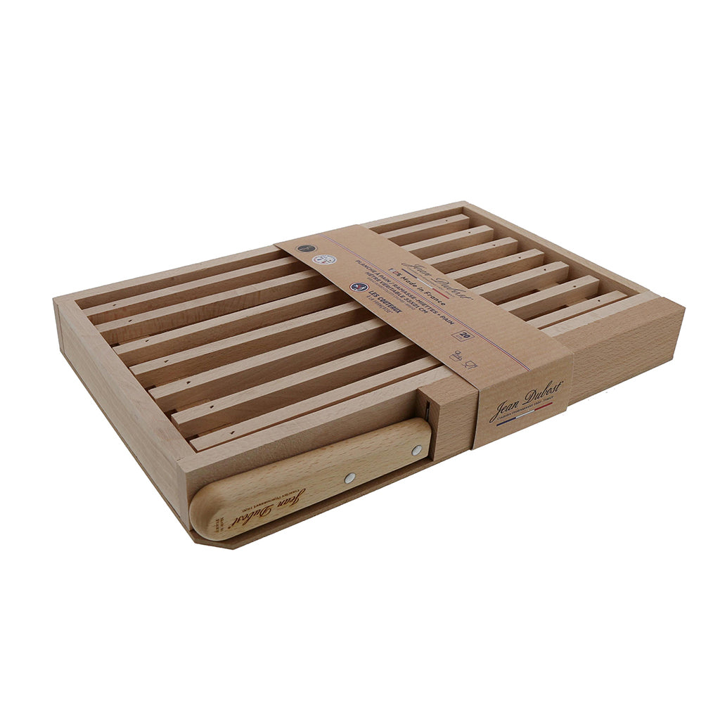 Laguiole Jean Dubost French bread cutting board in beech wood with bread knife