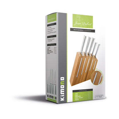 Laguiole Jean Dubost Kimono Bamboo Bloc Kitchen Knives (Set of 5), view 6