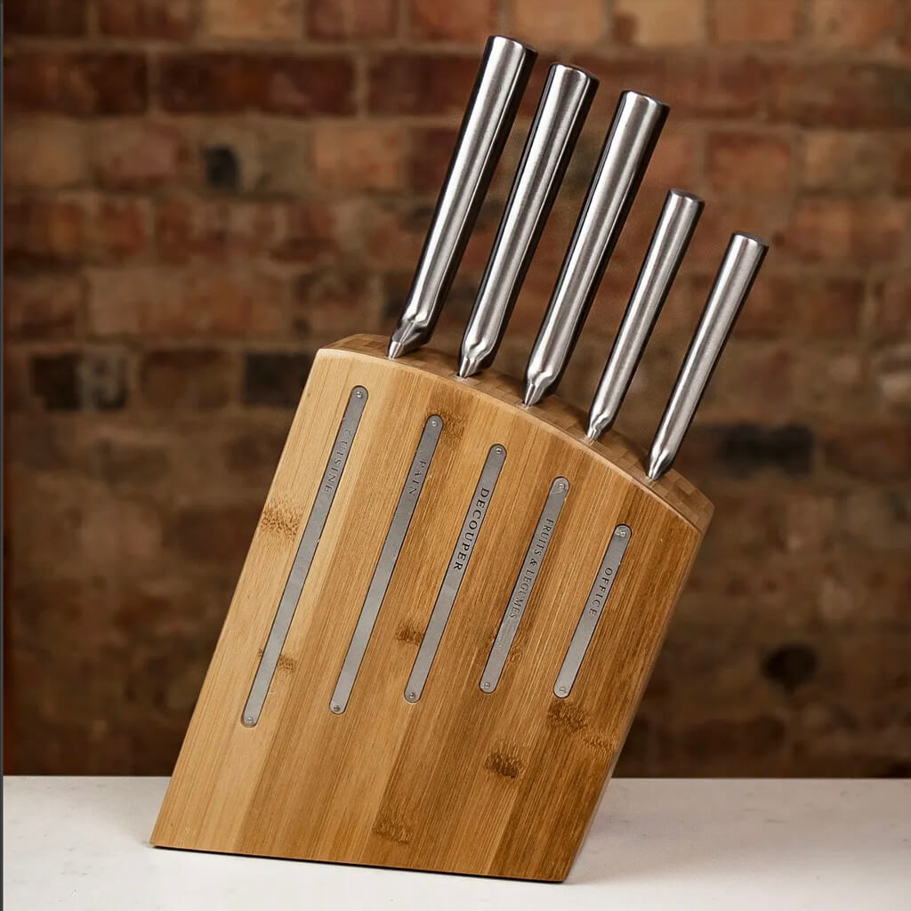 Laguiole Jean Dubost Kimono Bamboo Bloc Kitchen Knives (Set of 5), view 2