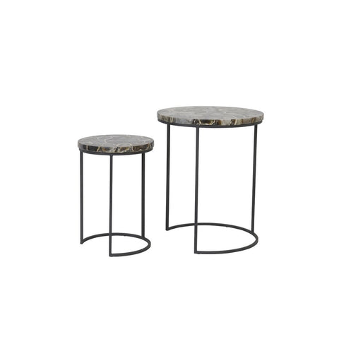 Axat Black Agate Side Table (Set of 2)