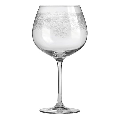 Paul Nagel Lucca Burgundy glass, set of 6, in etched crystal