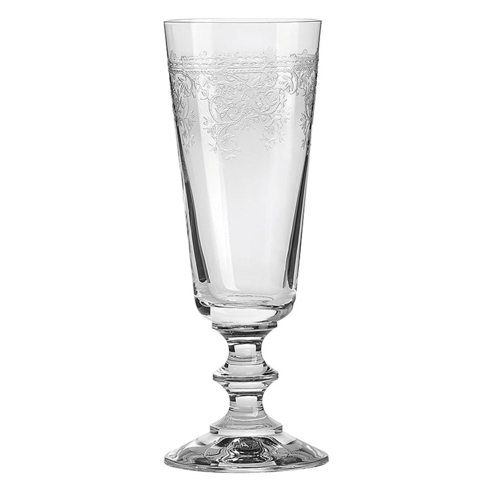 Paul Nagel Lucca Cafe flute 170ml, set of 6, in etched crystal