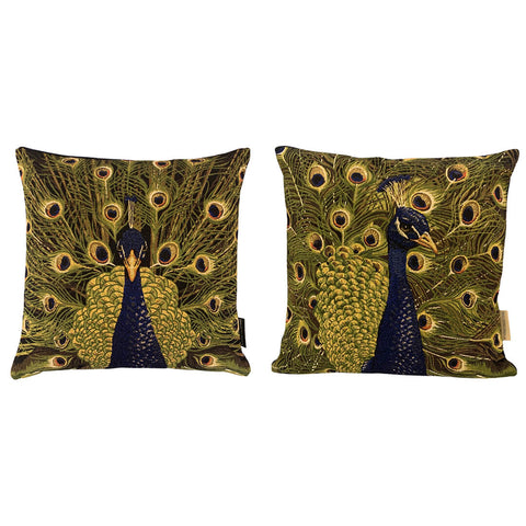 Peacock Gold Cushion Cover