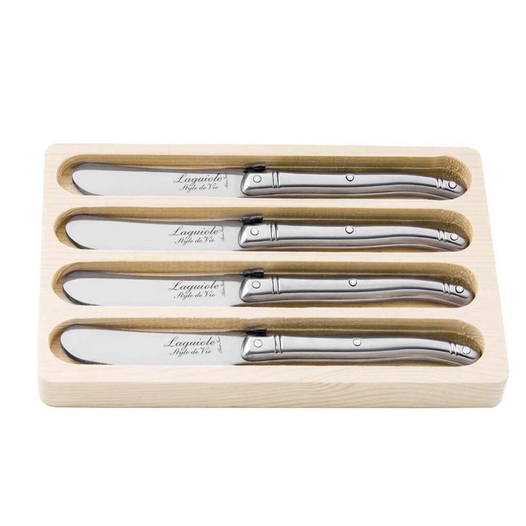 Laguiole Jean Dubost spreader set of 4 in open wood box – view 5