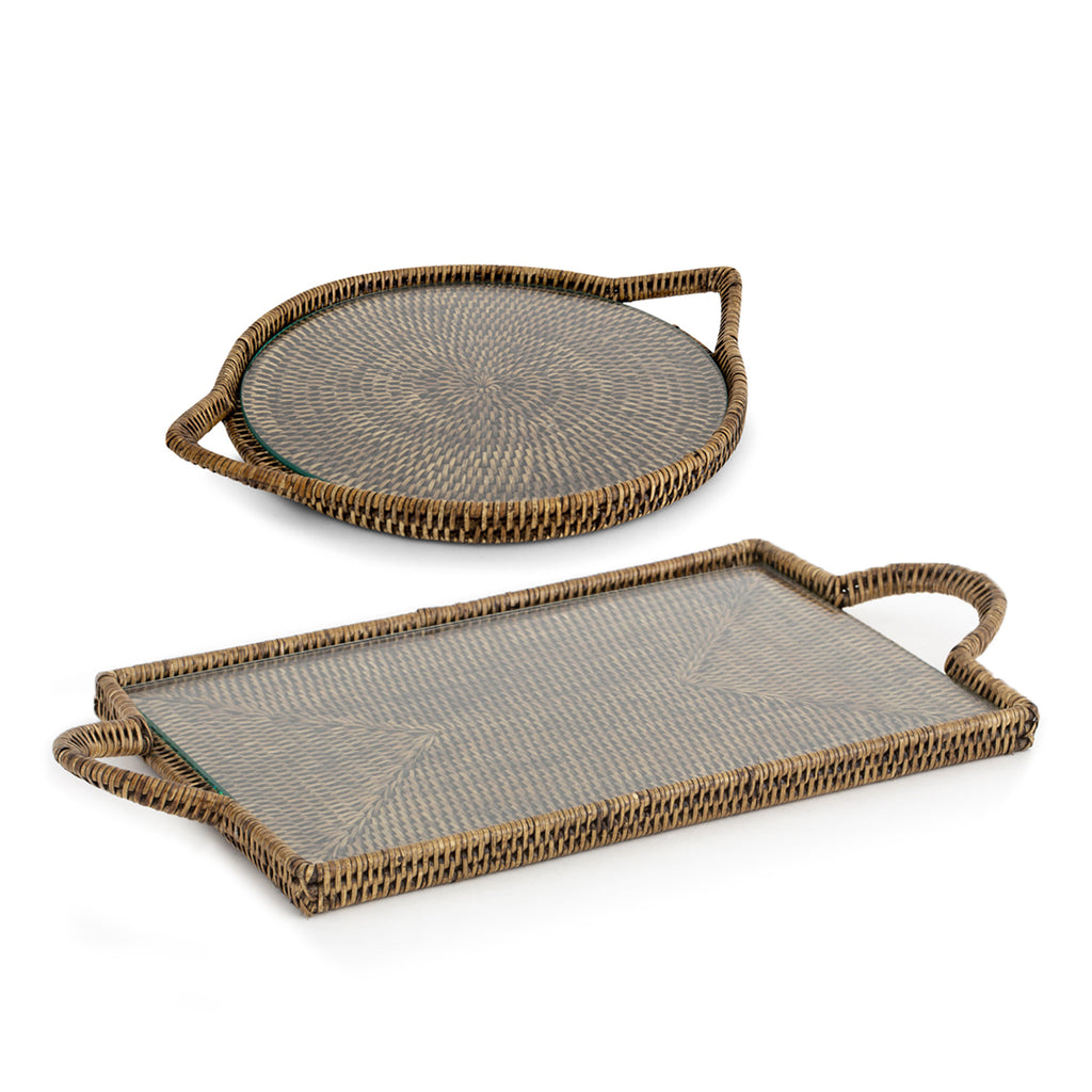 Serving Tray To-Go Rattan